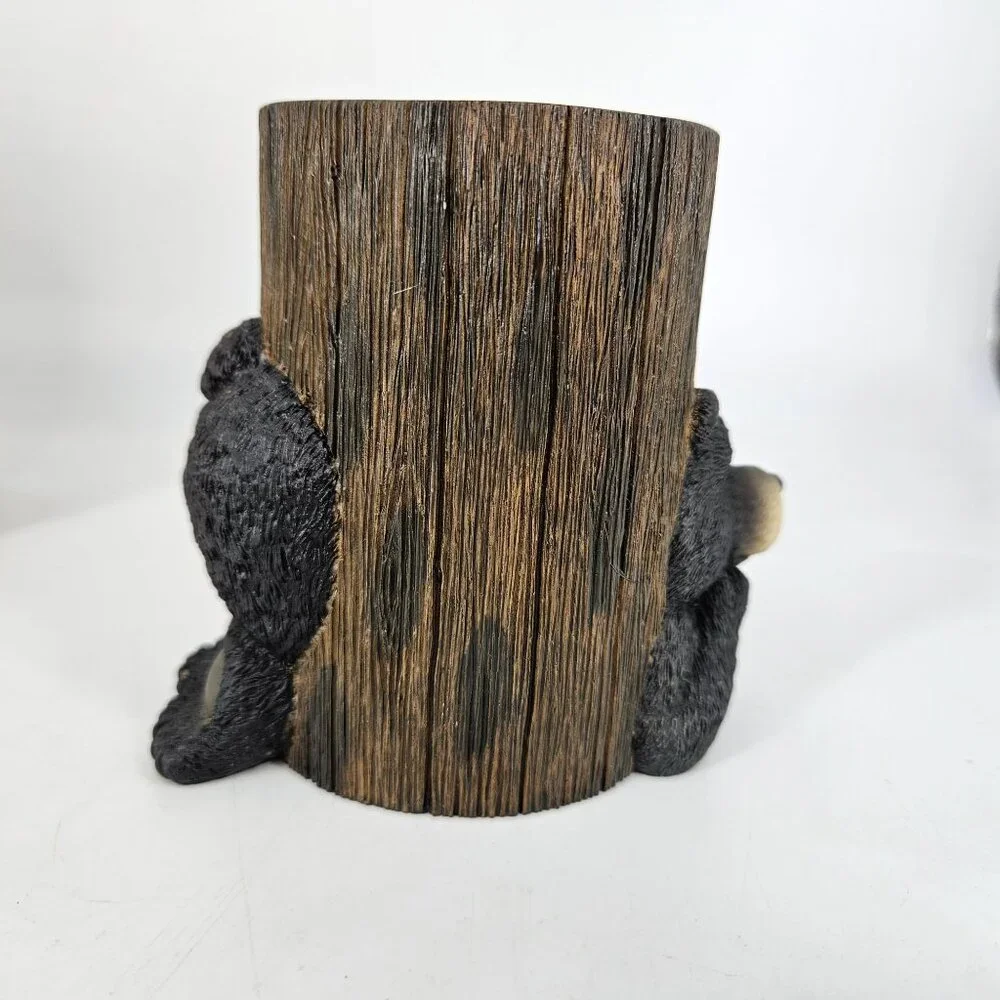 Black Bear Bathroom Cup Drinking Tumbler Holder Rustic Lodge Kitchen NEW 4